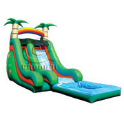 hot sale inflatable water slide palm tree jungle